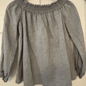 Rag & Bone Gray Linen Peasant Blouse.